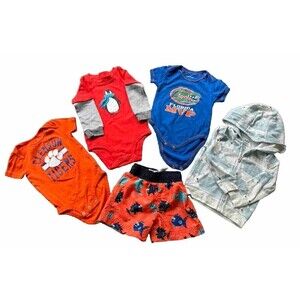 Bundle of 5 Pieces Baby Boy 6-9 Months Bodysuit swim Shorts hoodie Florida sport